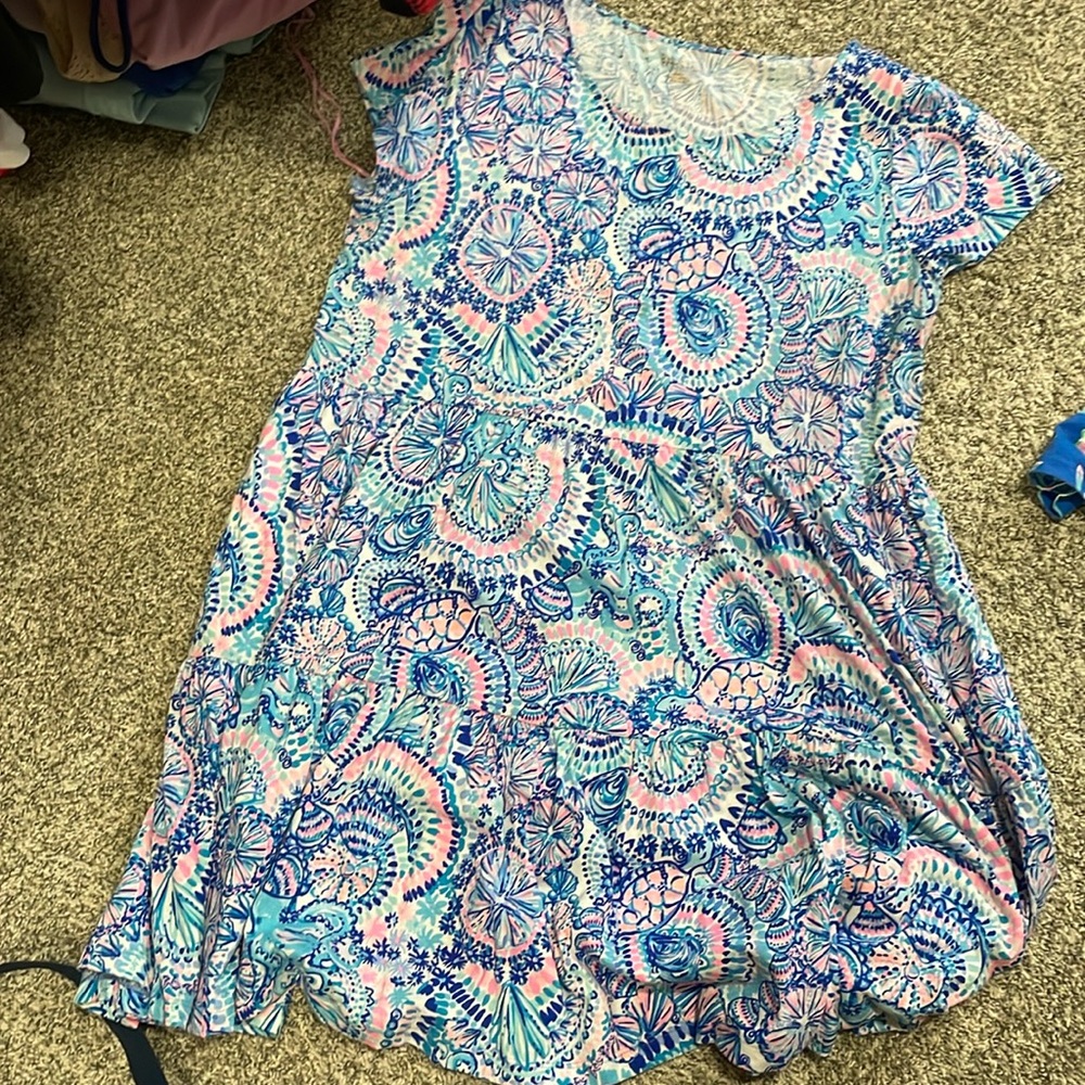 Lilly Pulitzer Blue and Pink Patterned Dress